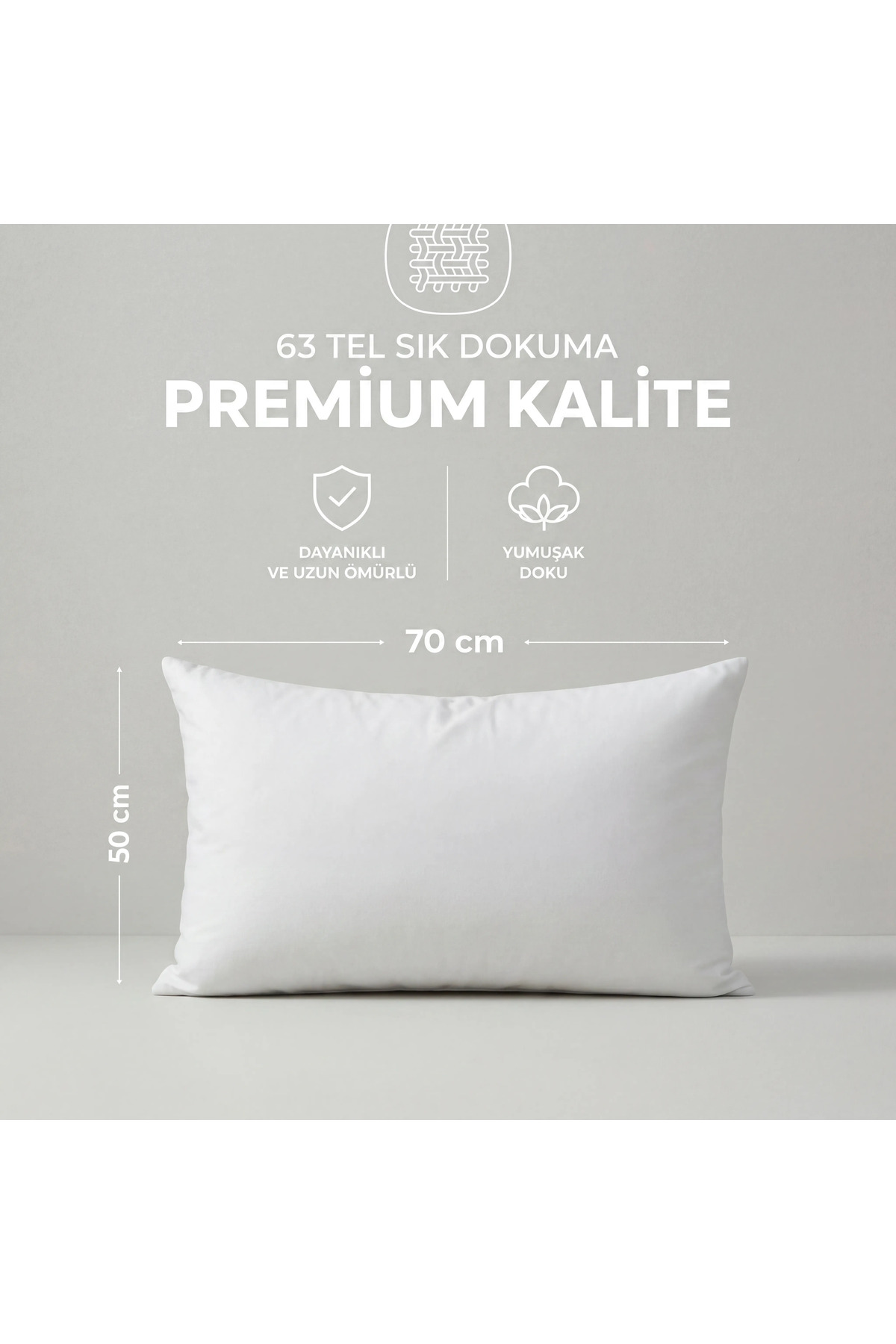 4 Adet Pamuklu Fermuarlı Yastık içi Kılıfı Beyaz Renkli İç Astar Kılıfı 50x70 Şilte