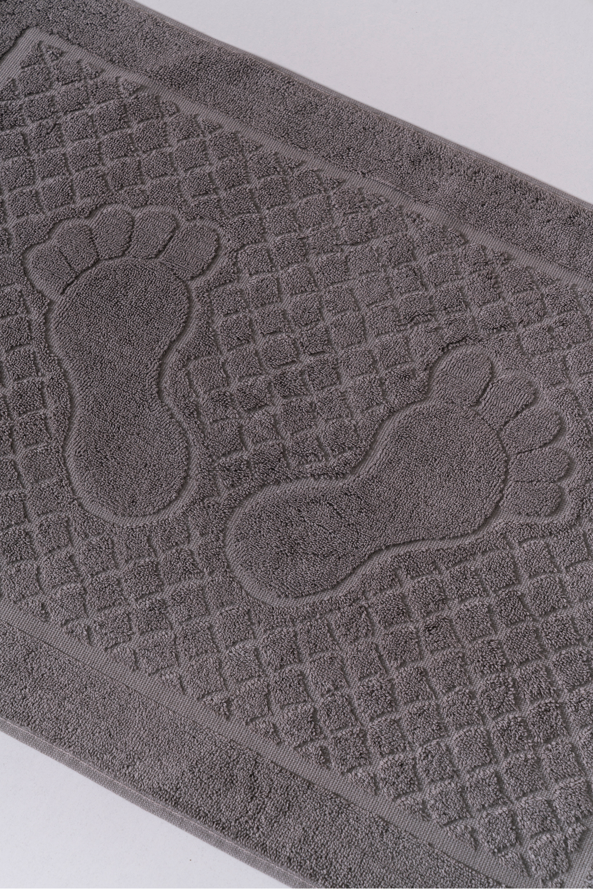 2'li Ayak İzi Desenli %100 Pamuk Banyo Ayak Havlusu Seti 50x80 cm Yumuşak Dokulu