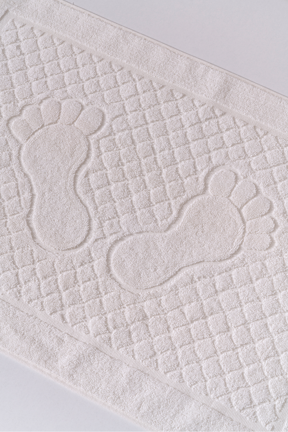 2'li Ayak İzi Desenli %100 Pamuk Banyo Ayak Havlusu Seti 50x80 cm Yumuşak Dokulu