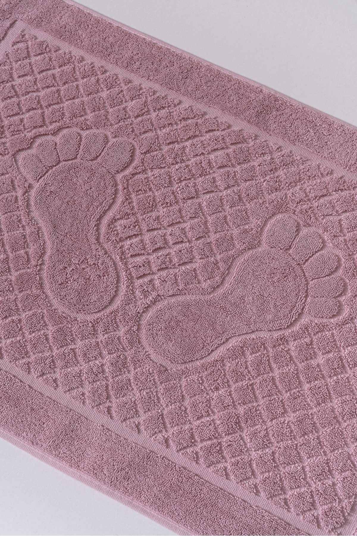 2'li Ayak İzi Desenli %100 Pamuk Banyo Ayak Havlusu Seti 50x80 cm Yumuşak Dokulu