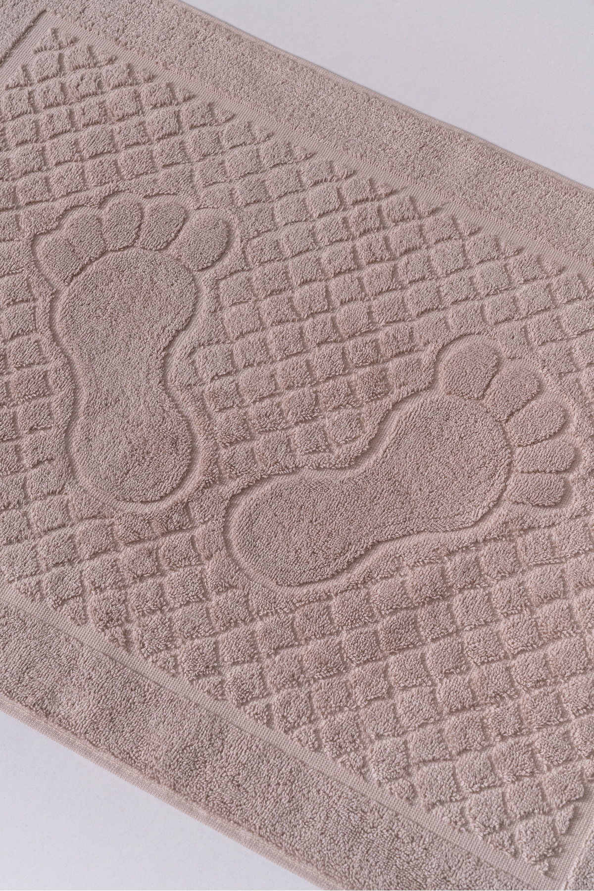 2'li Ayak İzi Desenli %100 Pamuk Banyo Ayak Havlusu Seti 50x80 cm Yumuşak Dokulu