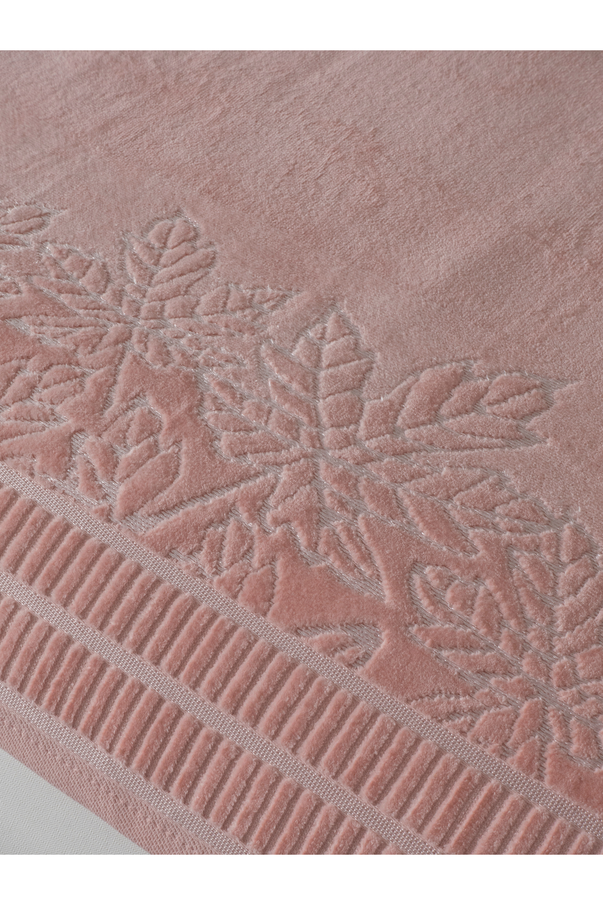 2 Adet 100x150 cm %100 Pamuk Banyo Havlusu Seti Çınar Yaprak Desenli Yumuşak Emici Kalın Dokulu