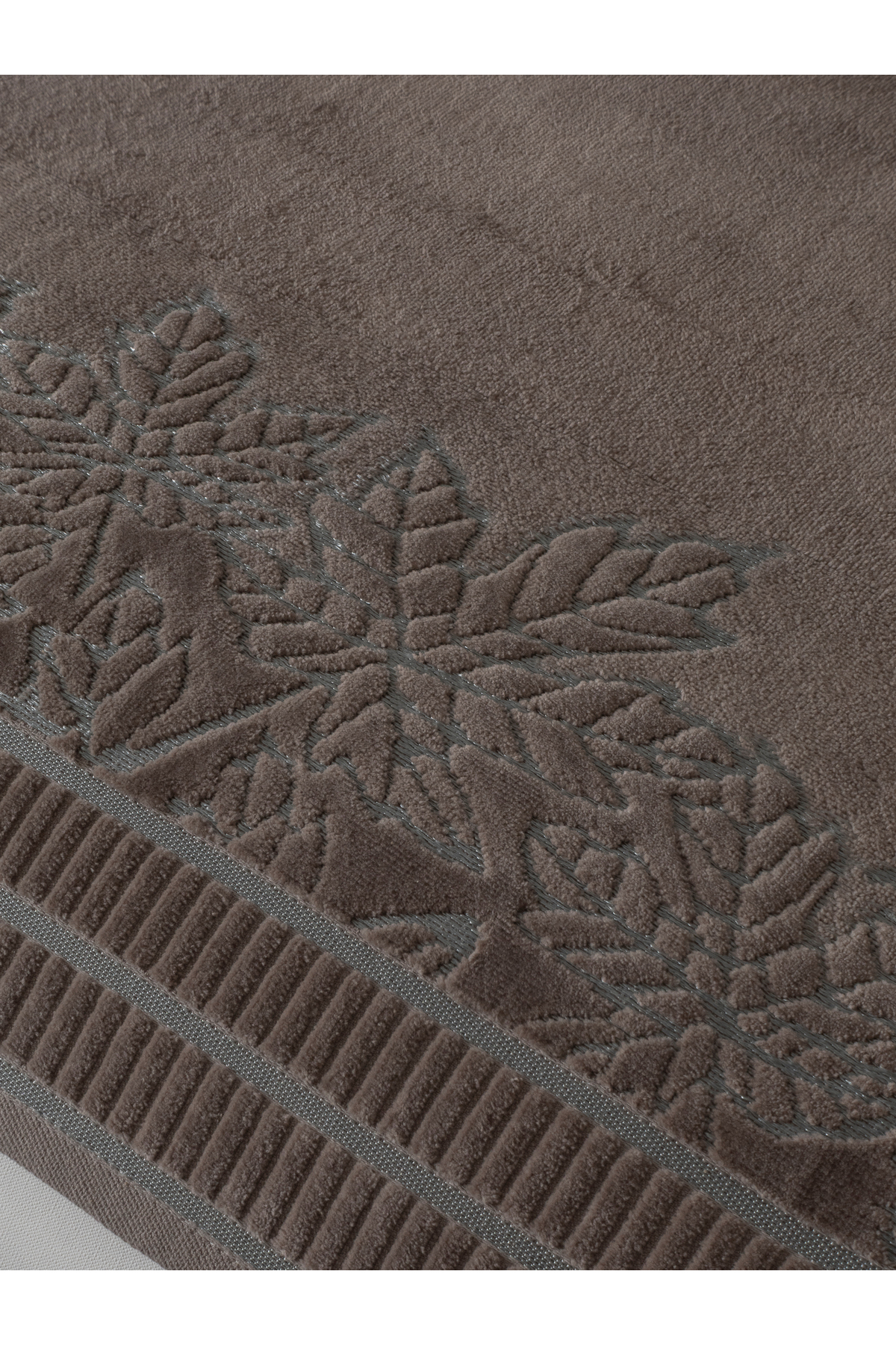 2 Adet 100x150 cm %100 Pamuk Banyo Havlusu Seti Çınar Yaprak Desenli Yumuşak Emici Kalın Dokulu