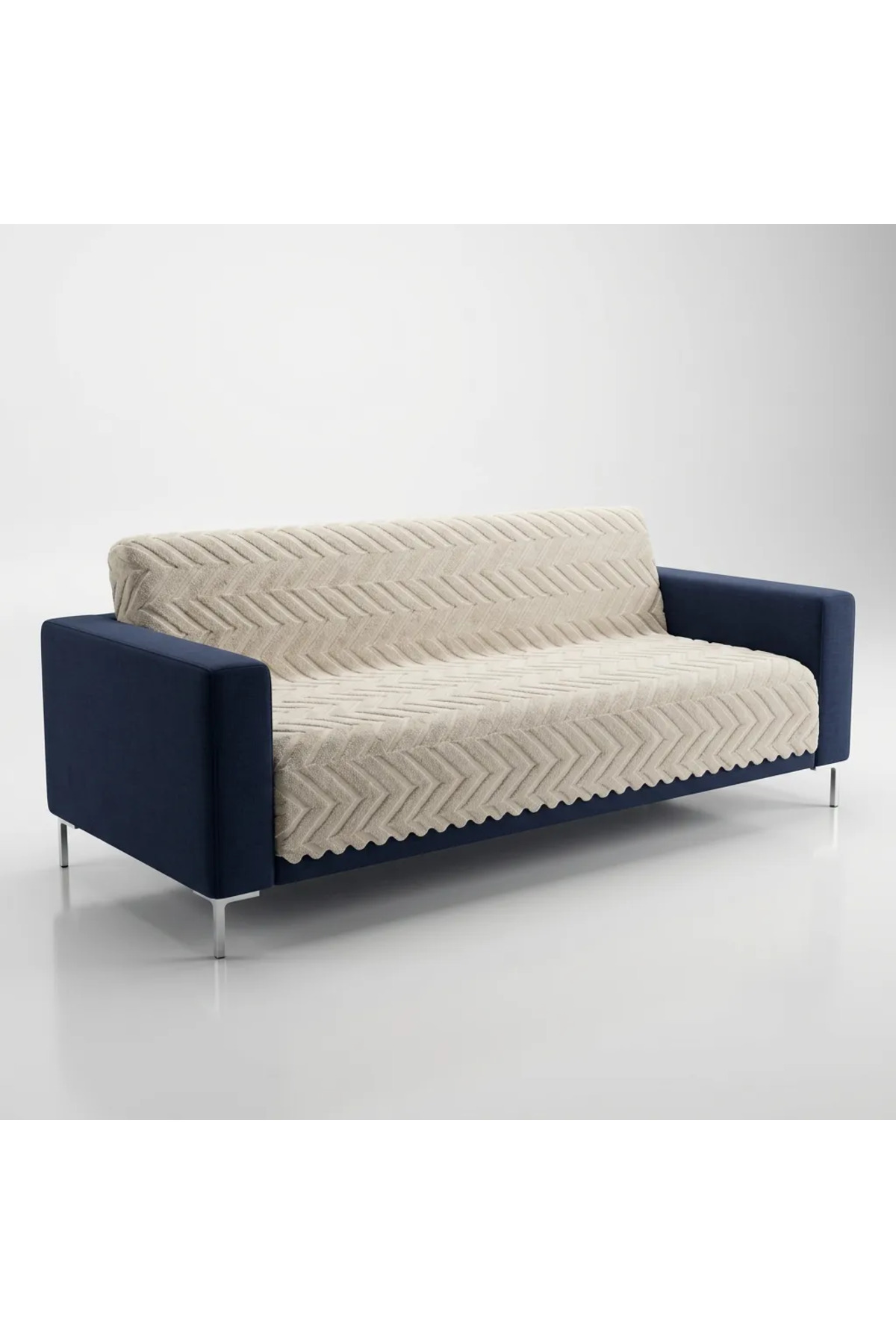 180x220 Kalın Süngerli Kesinlikle Kaydırmaz Welsoft Yumuşak Kabartmalı Modern Koltuk Örtüsü (TAŞ)