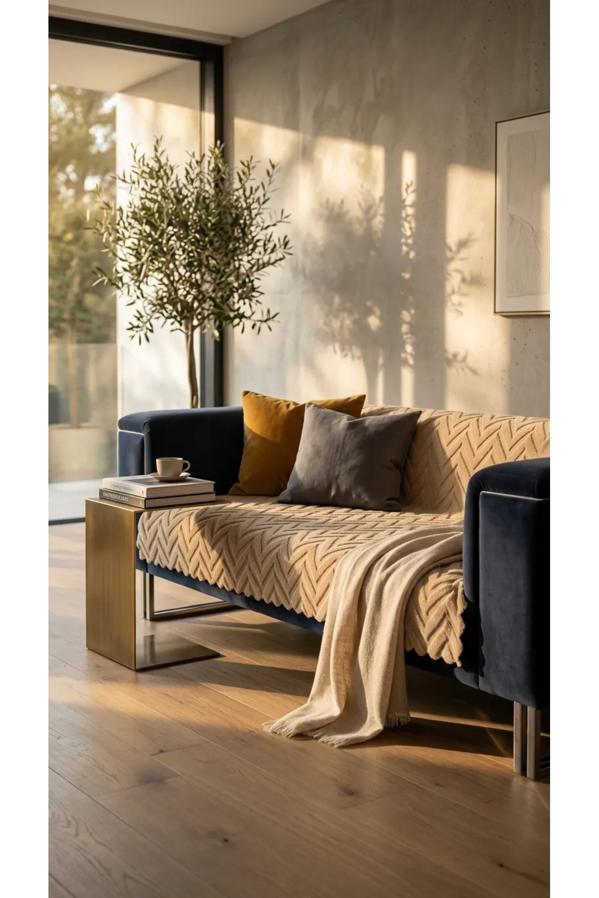 180x220 Kalın Süngerli Kesinlikle Kaydırmaz Welsoft Yumuşak Kabartmalı Modern Koltuk Örtüsü (VİZON)